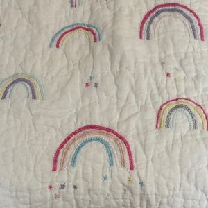 Pottery Barn Kids Rainbow Quilt - White and Multicolor